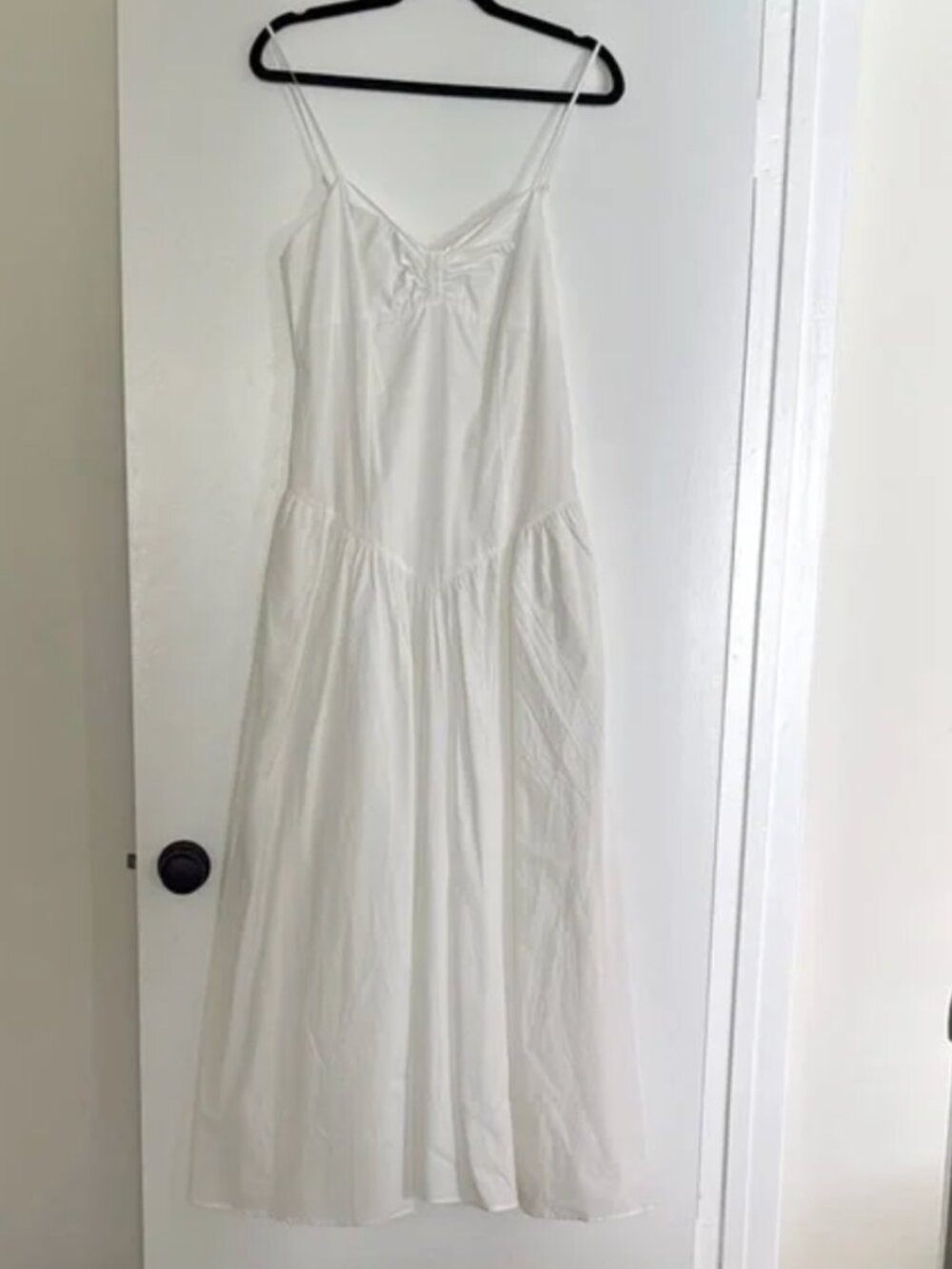 Zara White Maxi Dress with Spaghetti Straps